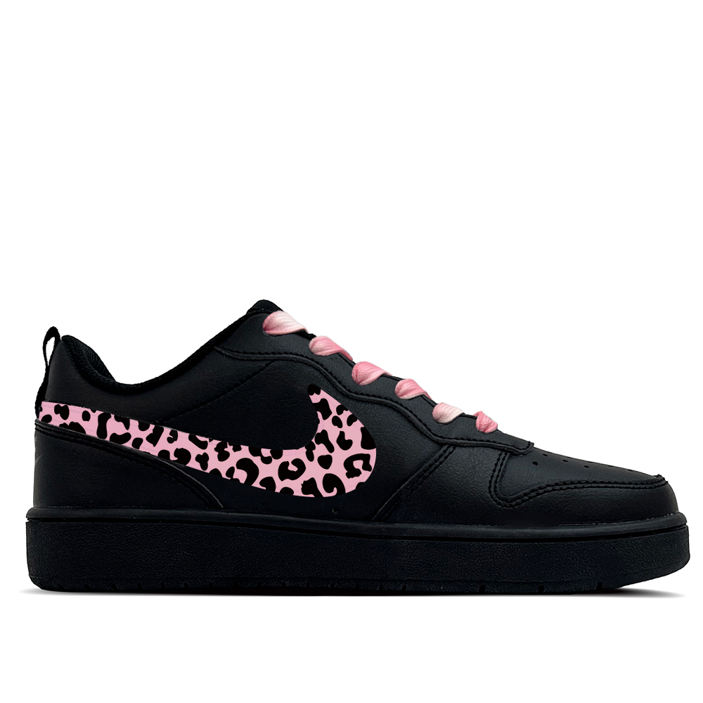 Nike Court Borough Pink Ribbon Leather Slip Resistant Low top Kids' Skateboarding Shoes Black Teenagers — фото 3