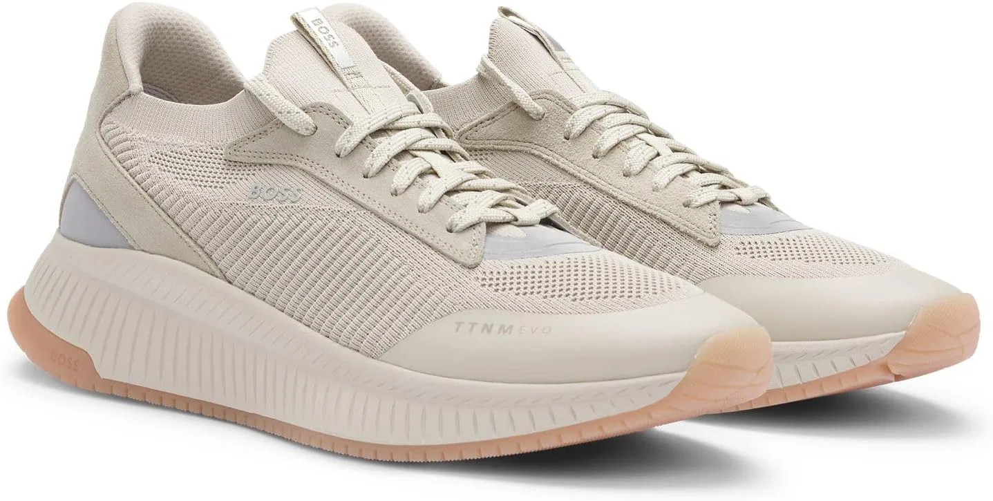 Мужские беговые кроссовки Ttnm Evo_slon_knsd BOSS, Light Beige 270 — фото 3