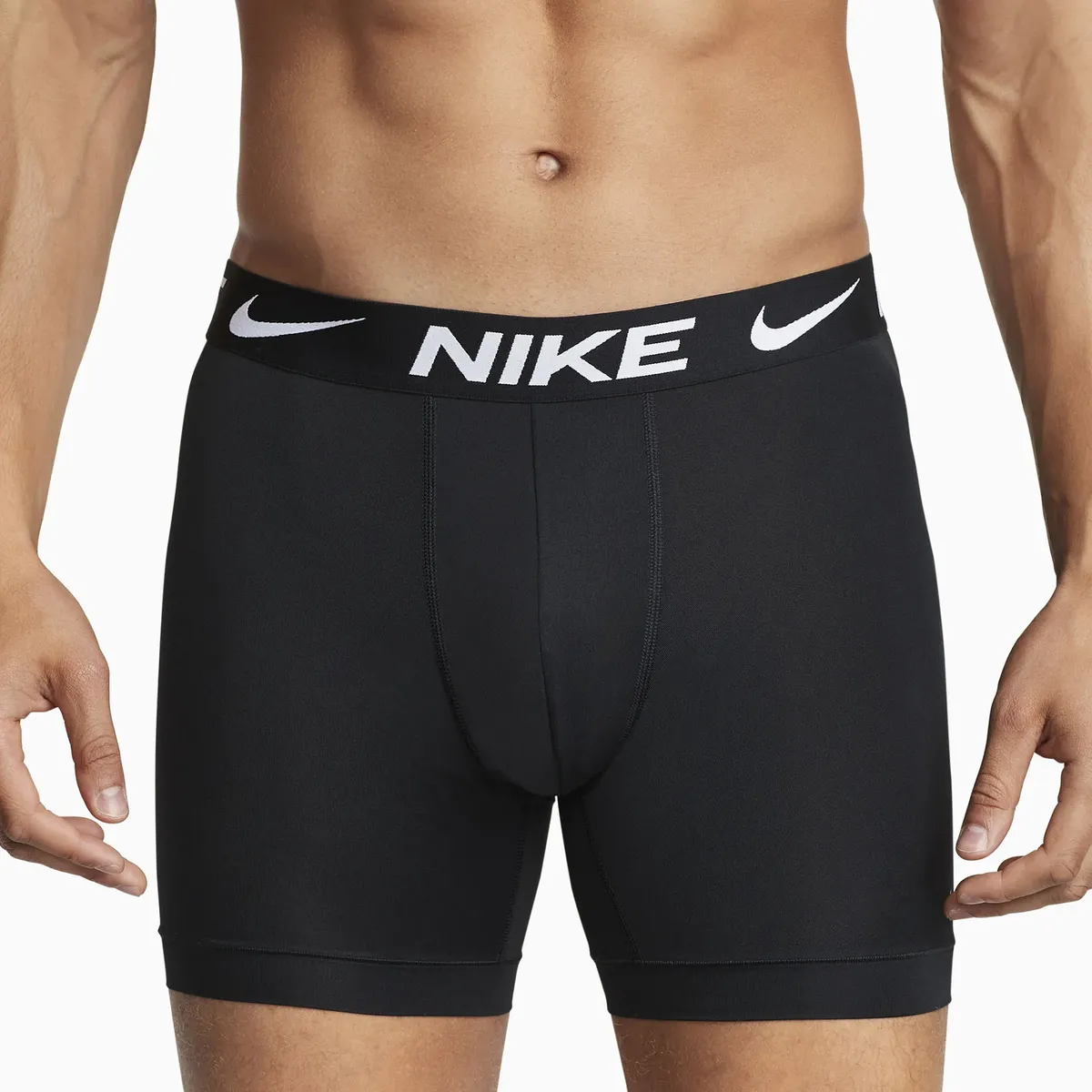 NIKE Underwear Boxer "BOXER BRIEF LONG 3PK" (3 шт. в упаковке), с эластичным поясом и надписью логотипа Nike, черный — фото 2