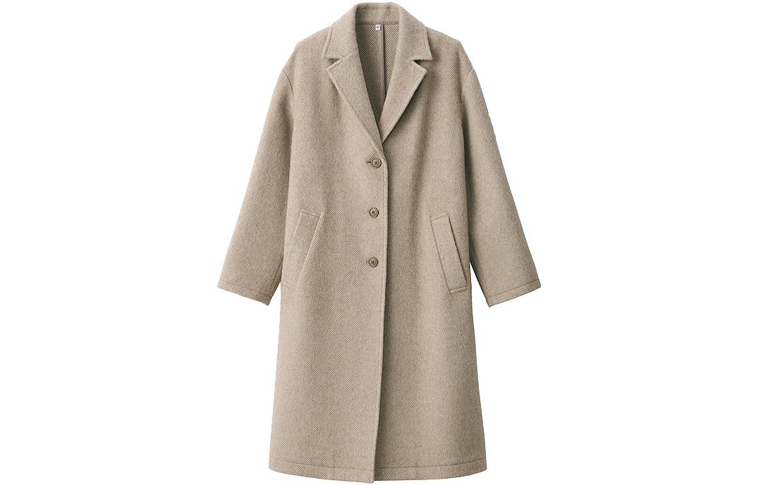 

MUJI Пальто женское Light Beige Lapel Moderate