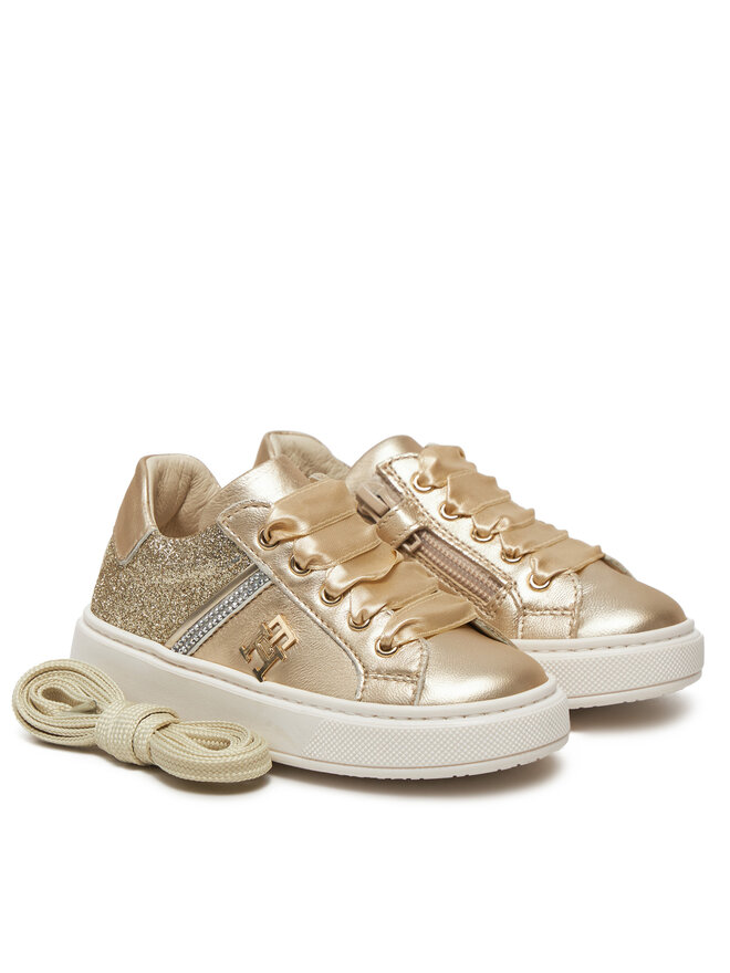 Кроссовки Tommy Hilfiger Sneaker Bassa Allacciata T1A9-33932-0829 S, золотой — фото 2