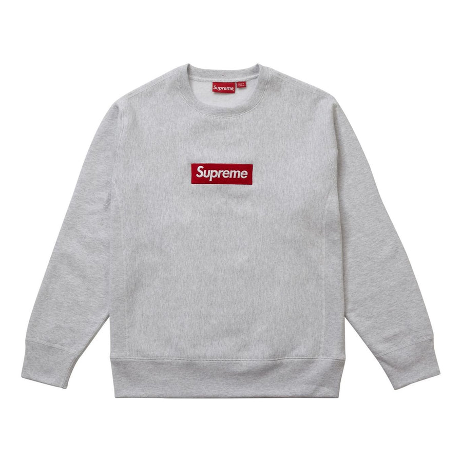 

Худи Supreme FW18 Box Logo Crewneck Ash Grey Classic Round Neck Pullover Unisex Gray, серый