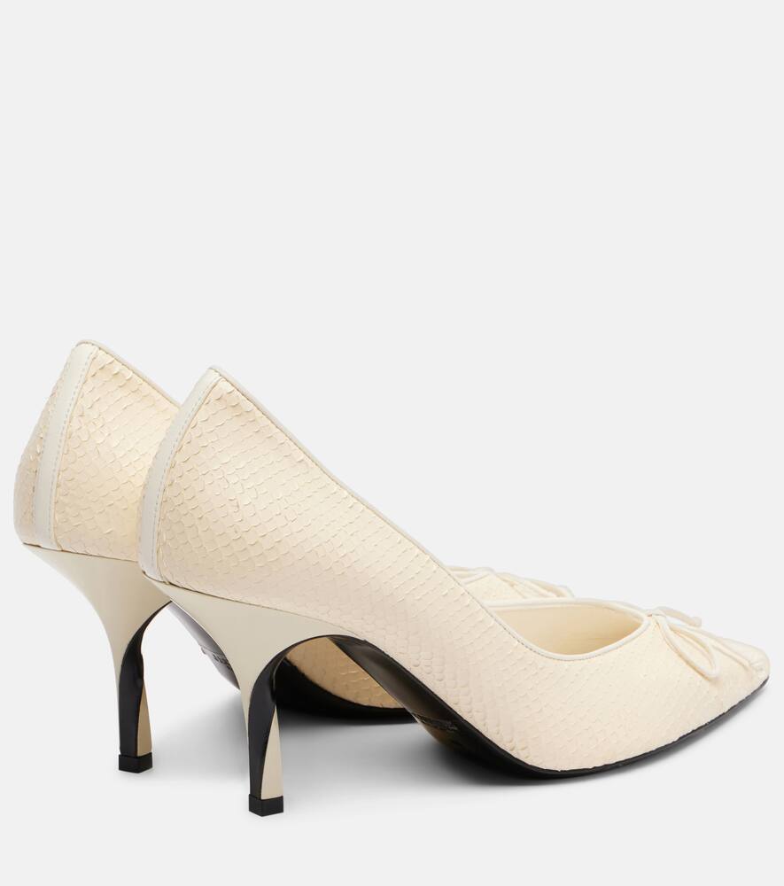 Туфли-лодочки из кожи с эффектом змеи Tourni Jacquemus, Light Ivory — фото 2