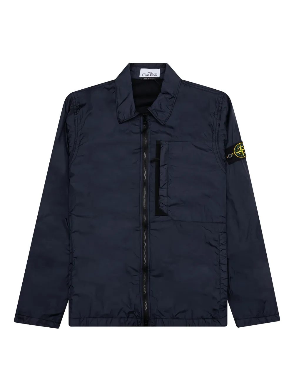 

Рубашка с накладным карманом на молнии Stone Island, синий