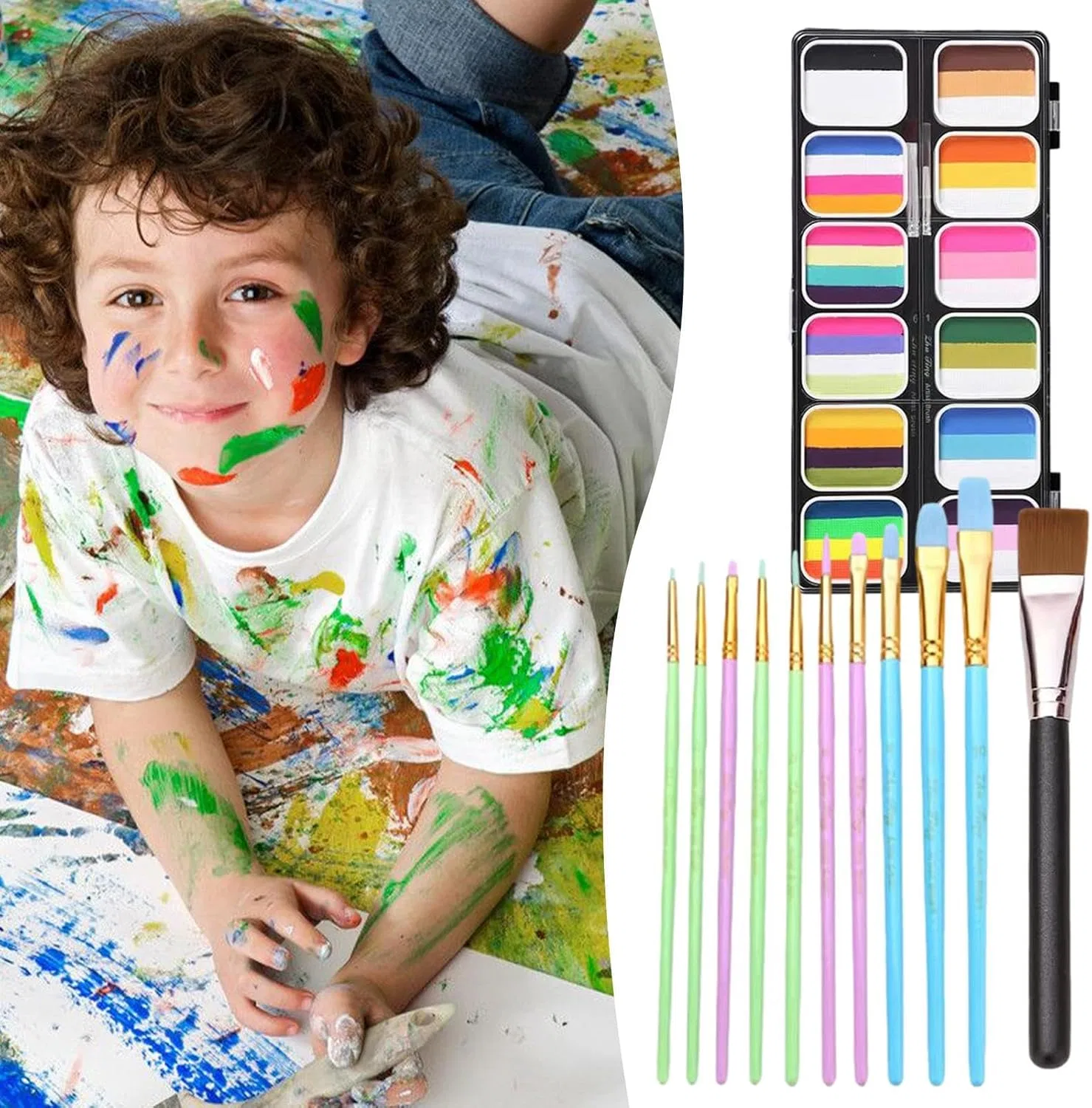 Палитра для лица и тела Rainbow Palette, 12 цветов, 0.35 кг — фото 2