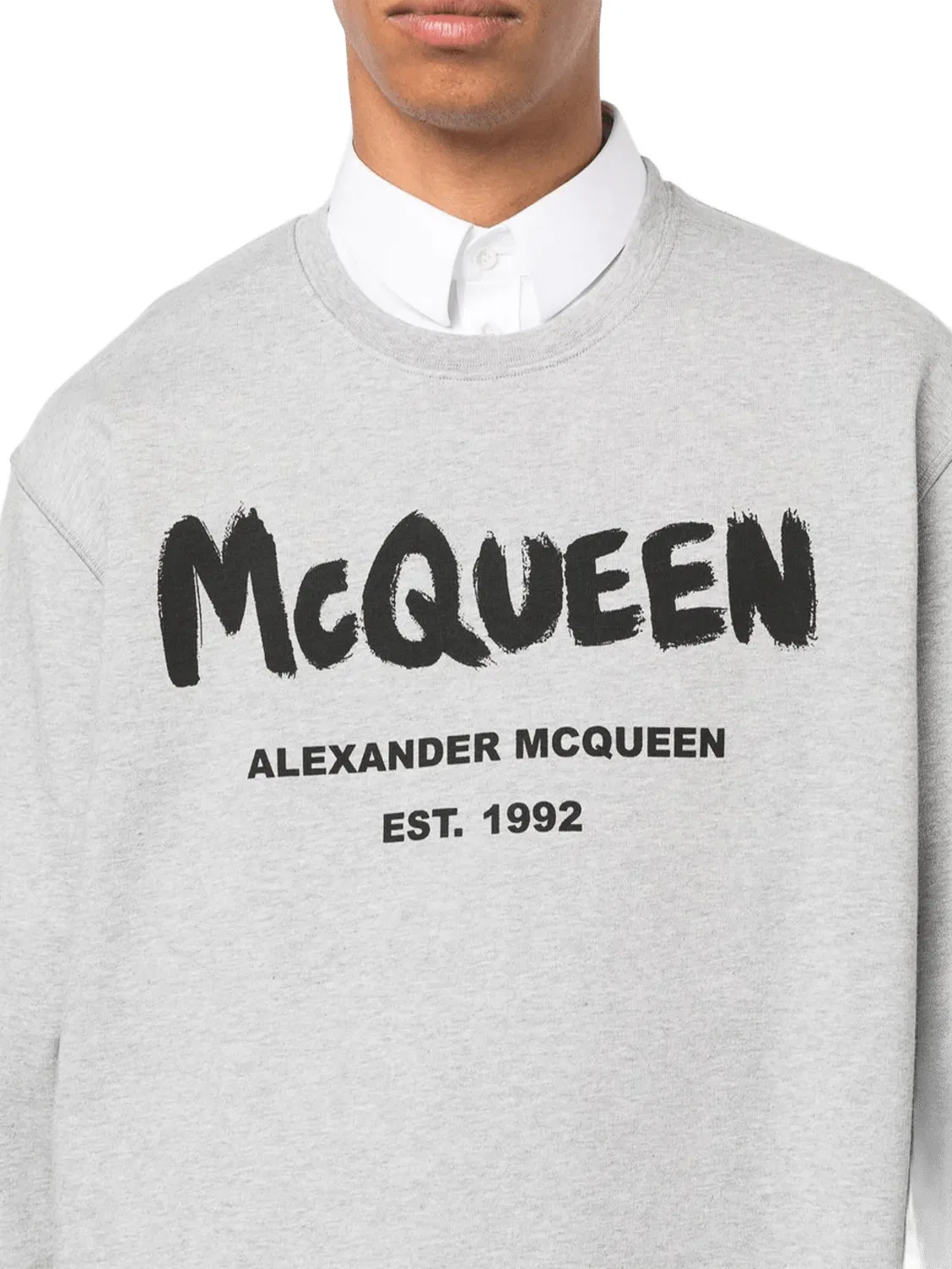 Свитшот Alexander McQueen SS24 Graffiti из органического хлопка, цвет «серый» 688713QTZ810902 — фото 2