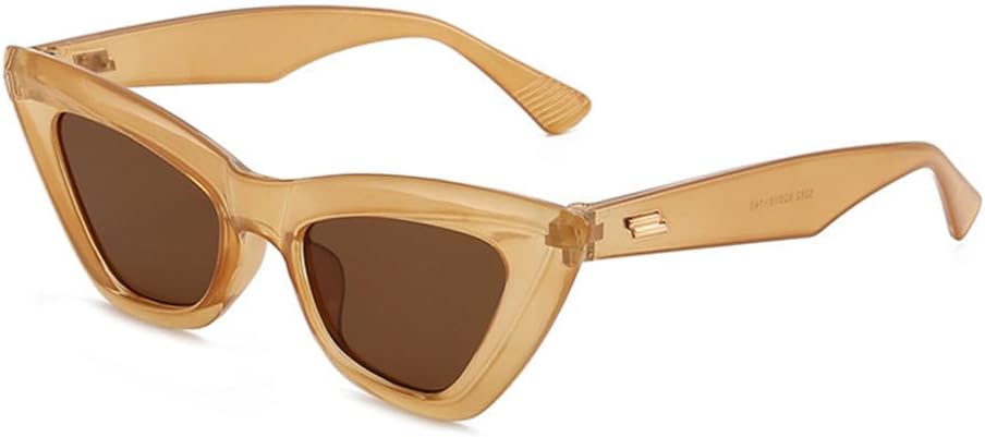 

Солнцезащитные очки «кошачий глаз» для женщин, полосатая металлическая оправа, ретро-очки, защита от УФ-излучения UV400, женские очки увеличенного размера generic, C4 Tea Tea