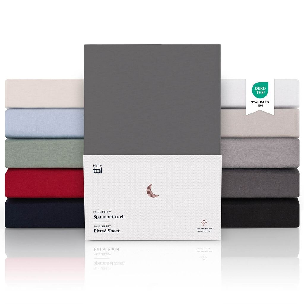 

Blumtal Premium Jersey Topper Box Простыня с пружинным матрасом 200x200 см — Очень мягкая простыня из 100% хлопка, высота топпера до 10 см, антрацит