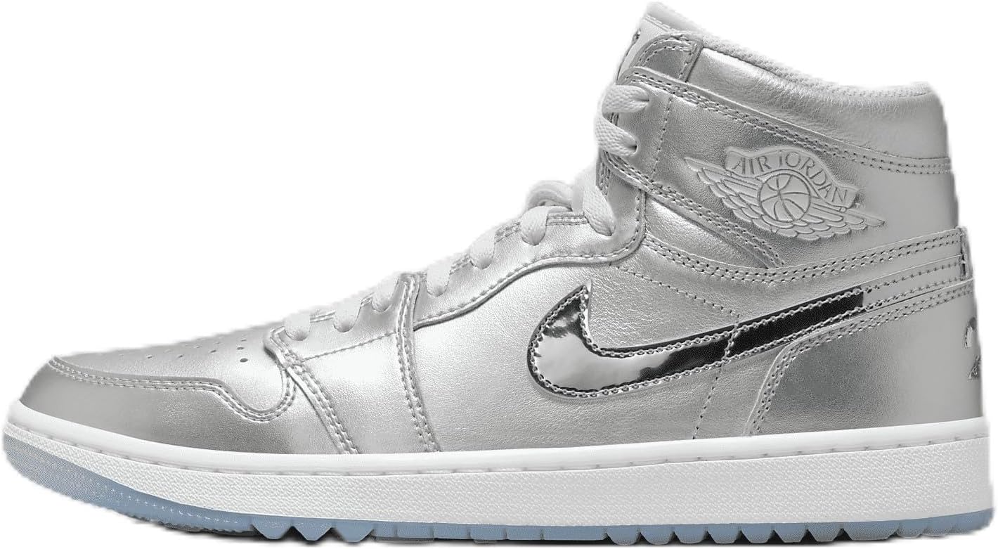 

Мужские кроссовки для гольфа Nike Air Jordan 1 High G, Metallic Silver/Photon Dust/White/Metallic Silver