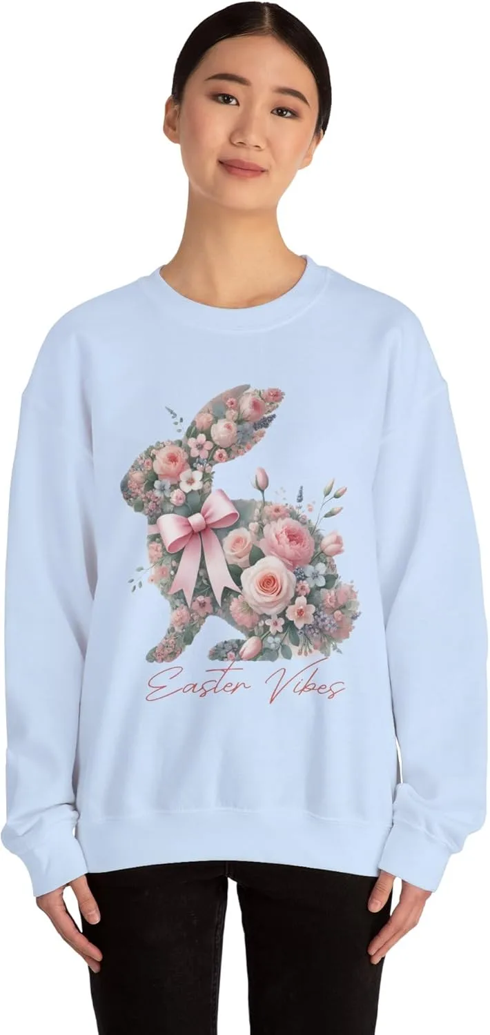 Футболка с принтом Floral Bunny, Unisex Crewneck — фото 4