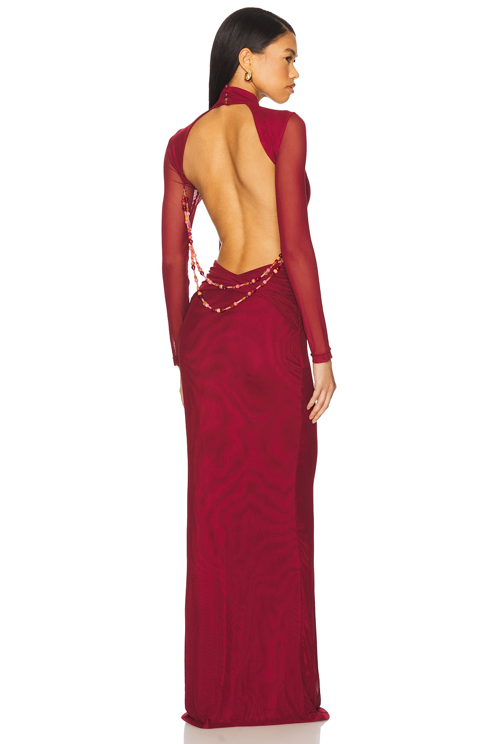 

Платье в бисерной отделке Salome от Yllw The Label, merlot
