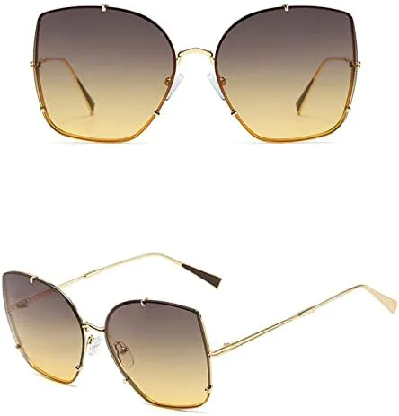 

Металлические солнцезащитные очки для женщин в стиле ретро с зеркальными линзами, серый градиент, увеличенного размера, с защитой от УФ-излучения MTZJH, 3