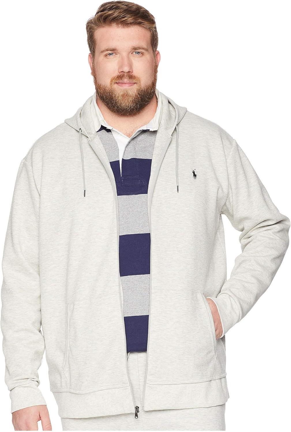 

Polo Ralph Lauren Big & Tall двойной трикотаж на молнии, Light Sport Heather