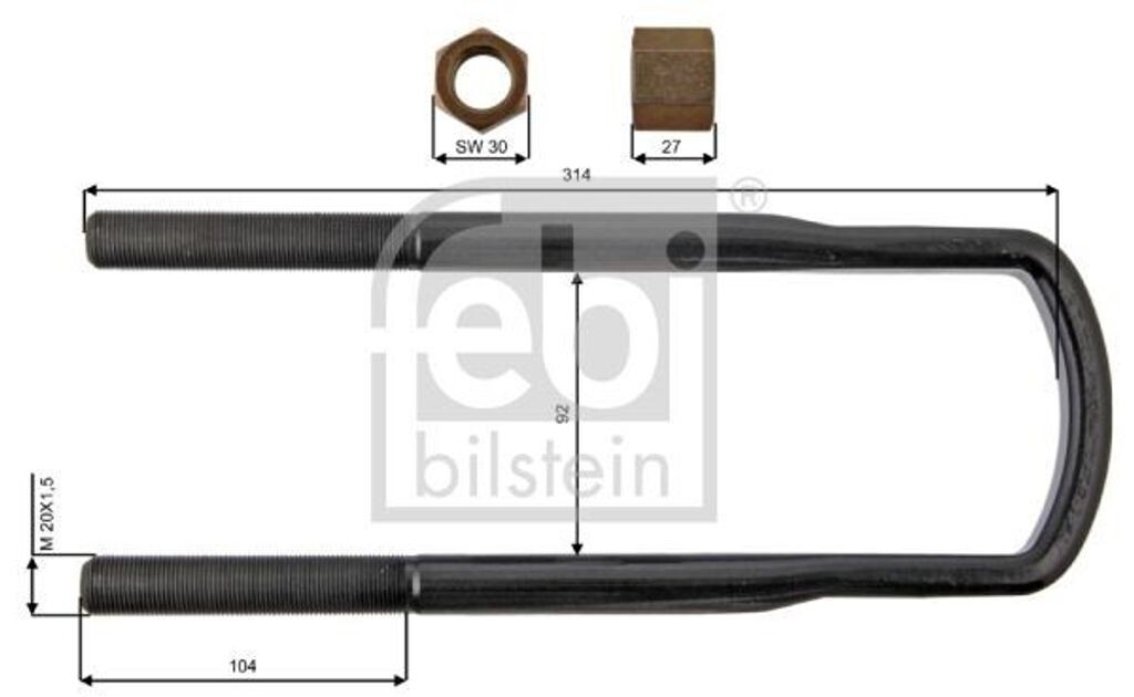 

Пружинное уздечко FEBI BILSTEIN 39173 314мм 92мм 1 915кг