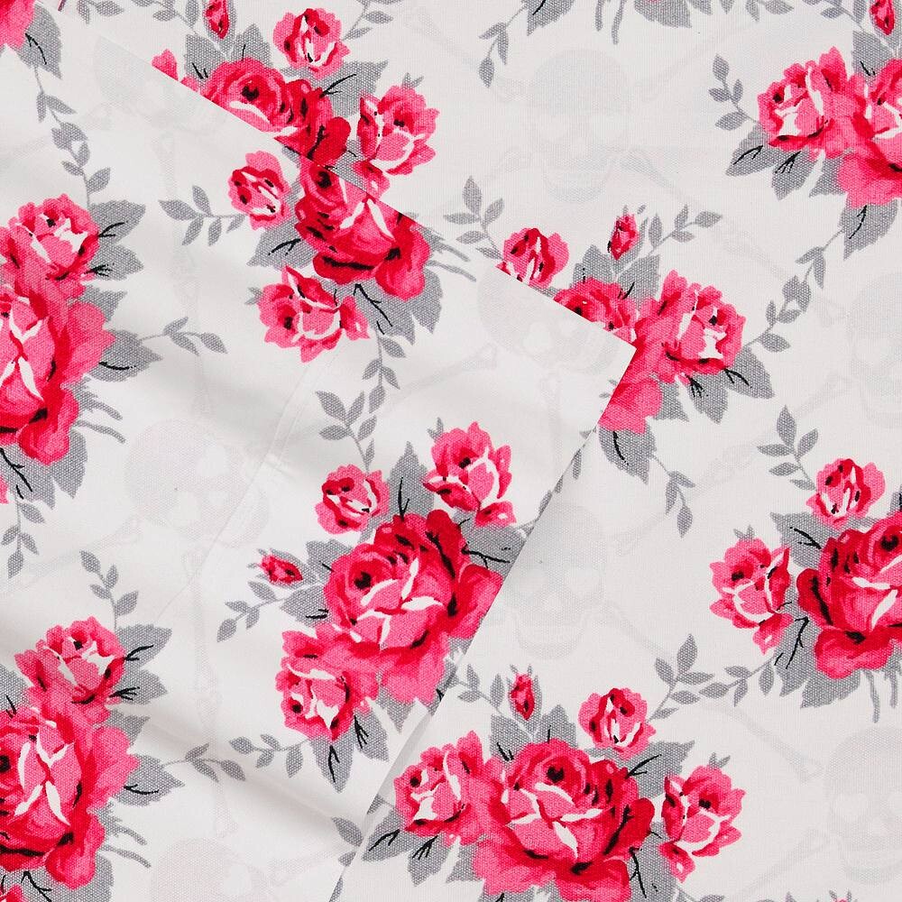 

Комплект простыней с принтом Betsey Johnson, цвет Skull Rose