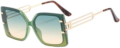 

Солнцезащитные очки квадратной формы зеленого цвета 2027 года для женщин и мужчин, с ажурной конструкцией, градиентным переходом цвета и защитой от УФ-излучения UV400 MTZJH, Green