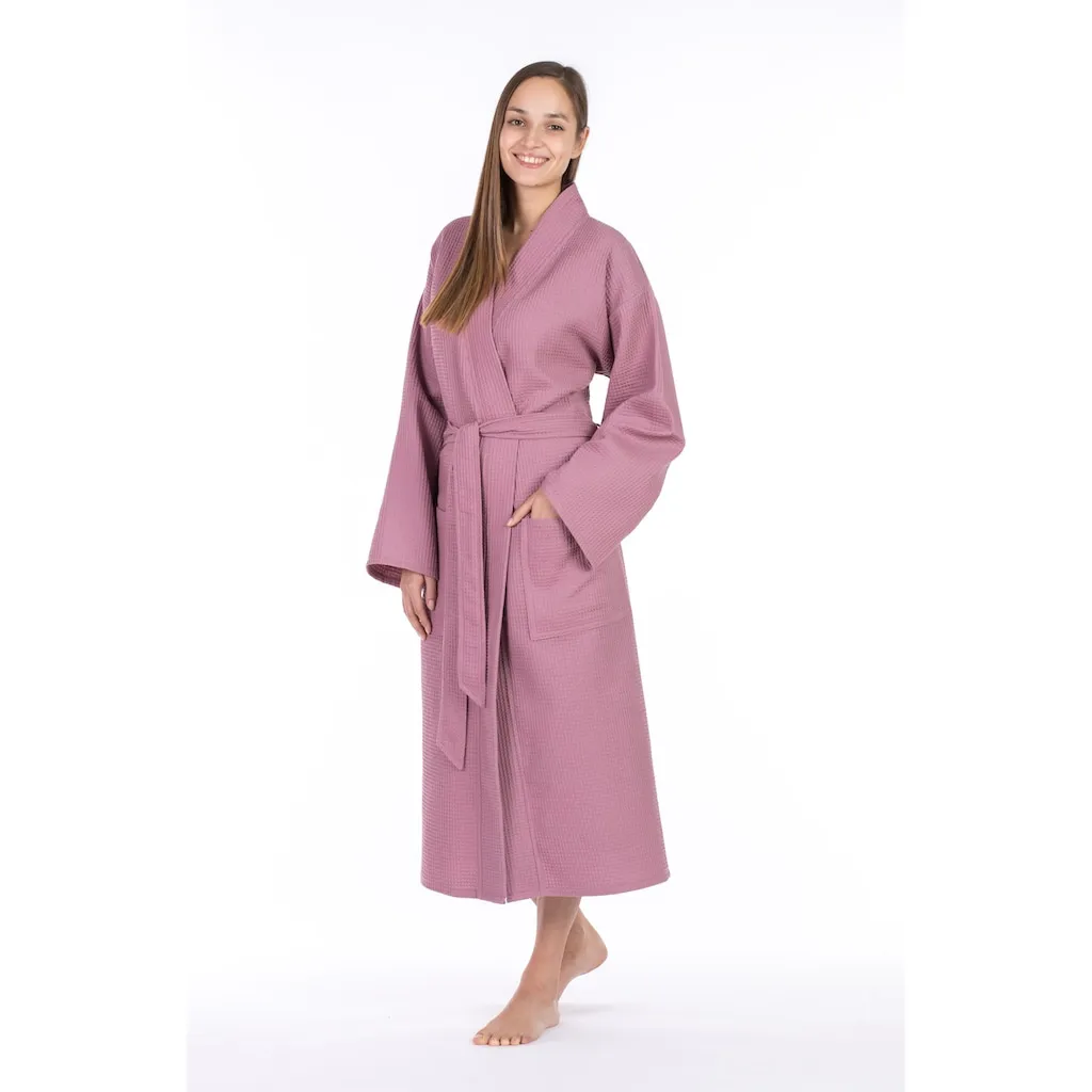 

Махровый халат Unisex свободного кроя, произведен в Австрии Unisex вафельный твил Framsohn Frottier, Antik rose