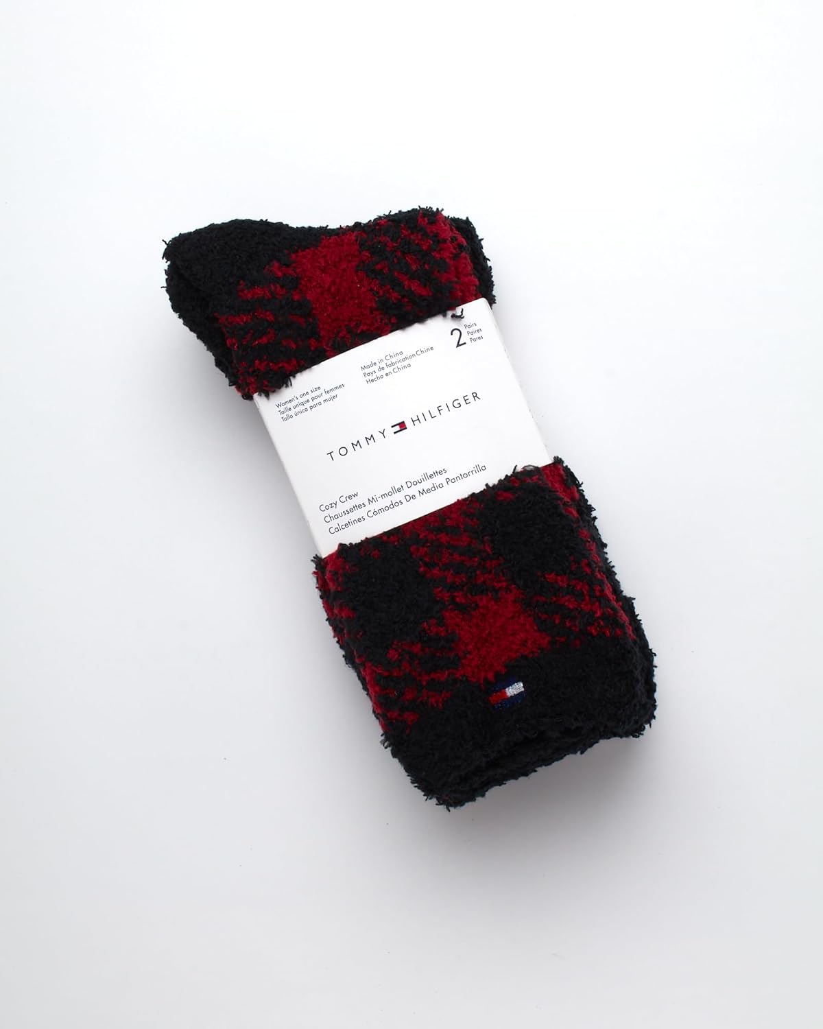 Женские носки Tommy Hilfiger - пушистые носки с круглым вырезом (2 пары), Red Check — фото 3