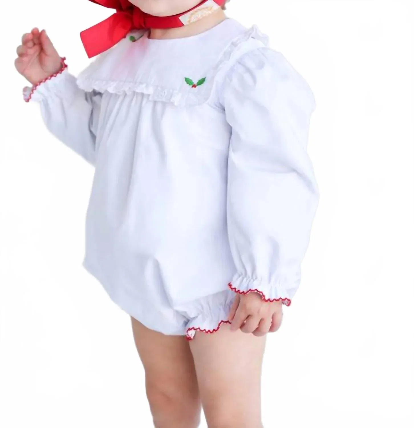 The Beaufort Bonnet Company Детский комбинезон с длинными рукавами Bea Louise Bubble Romper белого цвета — фото 2
