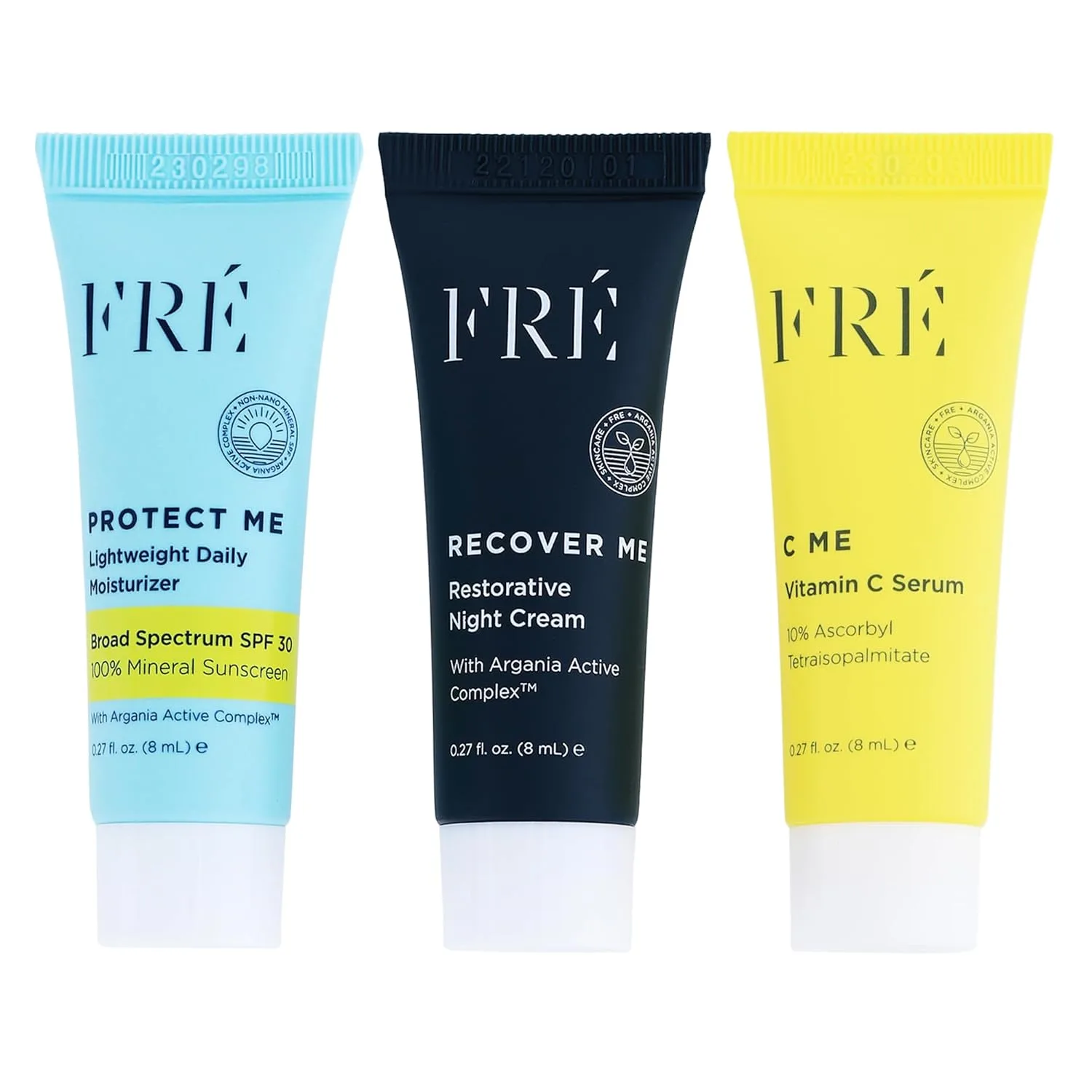 FRÉ Deluxe Mini Set - Мини-набор для ухода за кожей в дорожном формате, включающий сыворотку C ME, безопасен для коралловых рифов, веганский, для лица и тела.