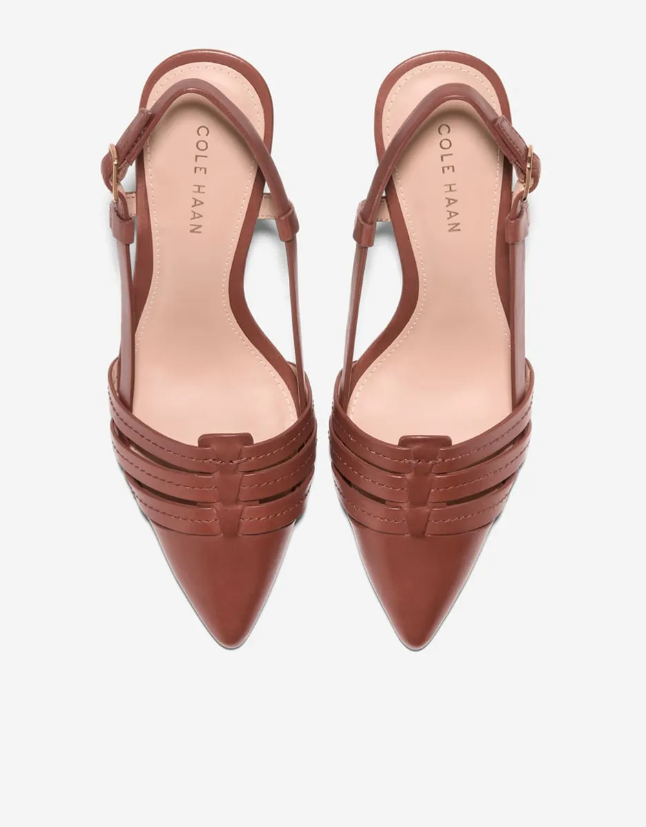 Женские туфли-лодочки без задника из натуральной кожи Cole Haan, коричневый — фото 2