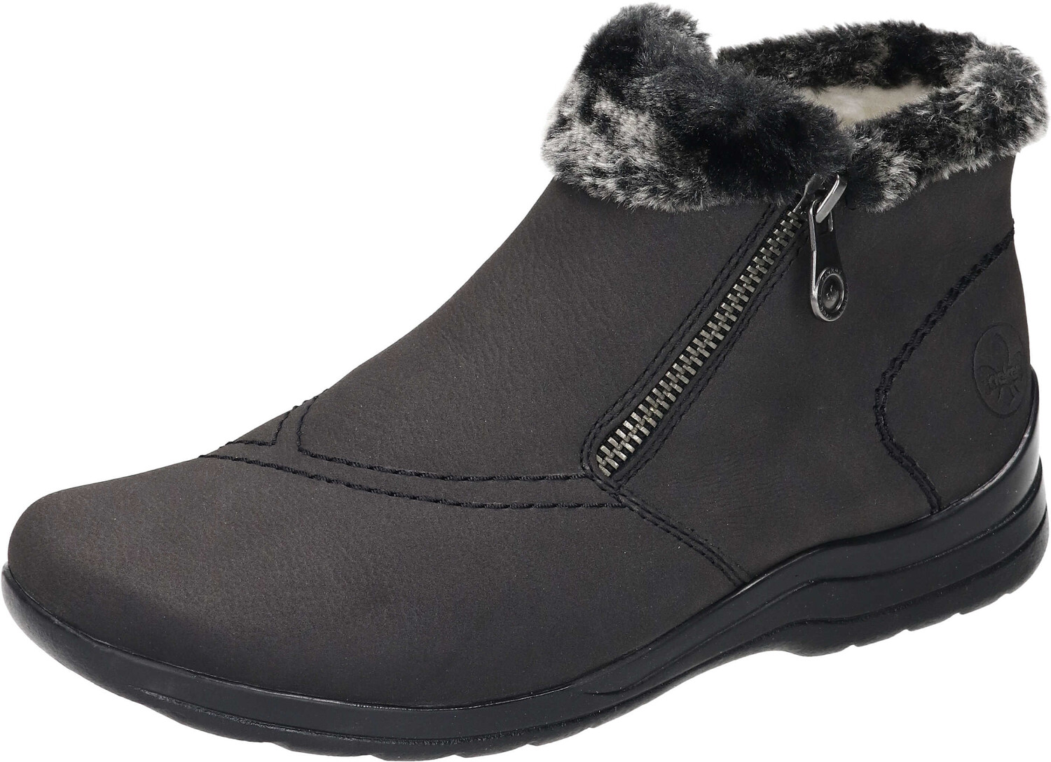Ботинки женские Rieker Winterstiefeletten короткие с мехом, черный