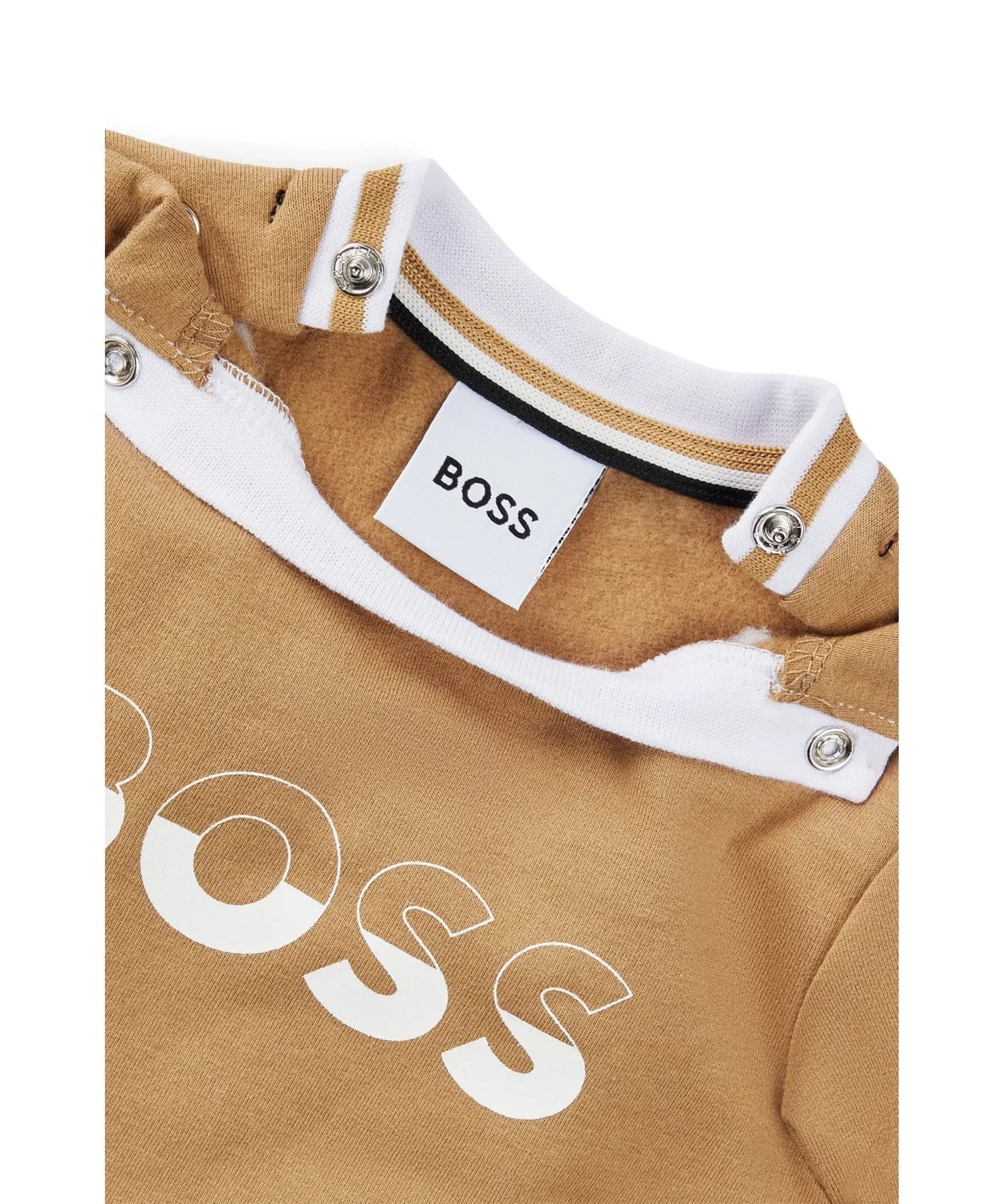 Детский спортивный костюм BOSS с логотипом в подарочной коробке, бежевый — фото 2