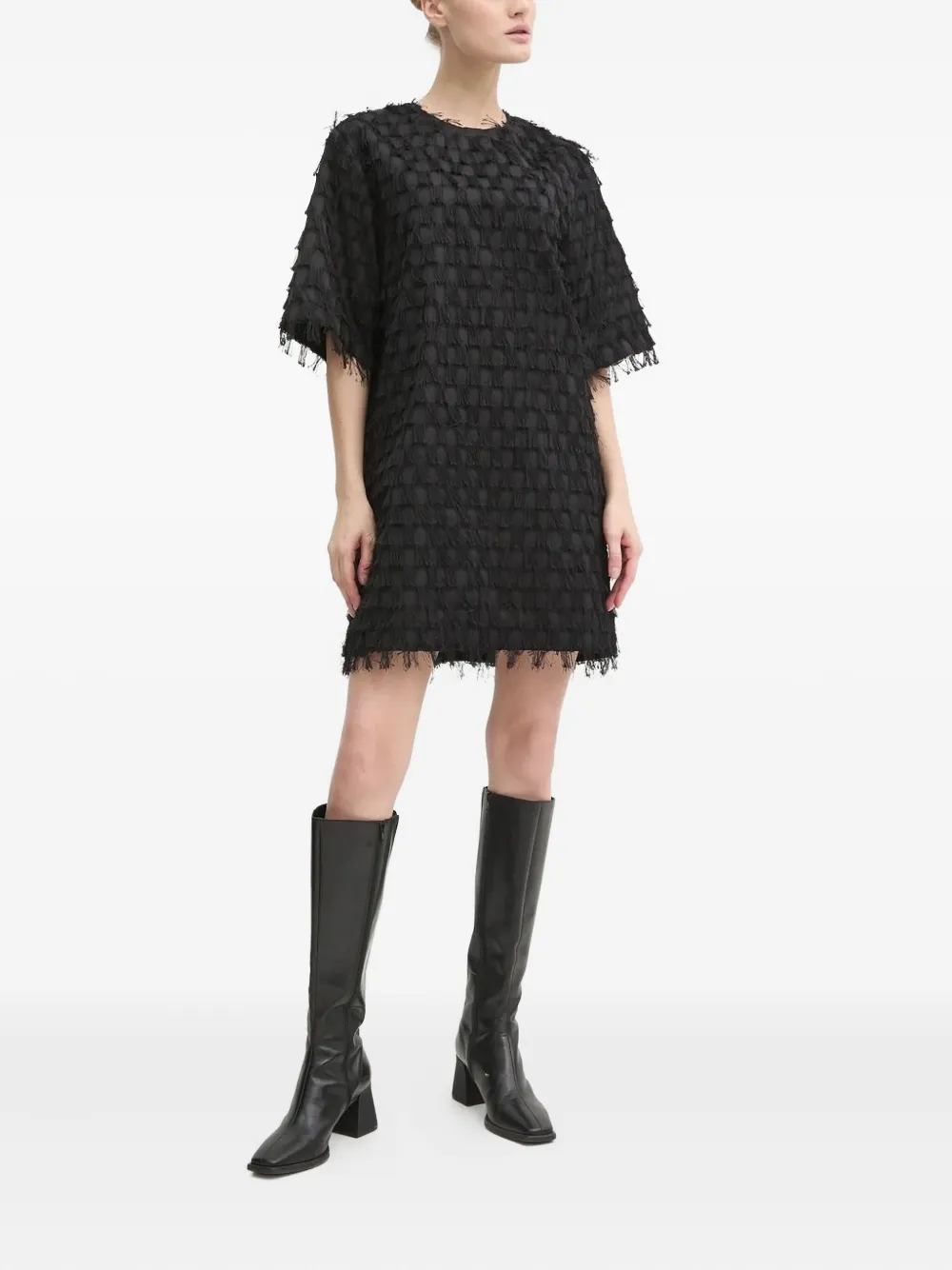 

Платье с короткими рукавами и бахромой Day Birger Et Mikkelsen, черный