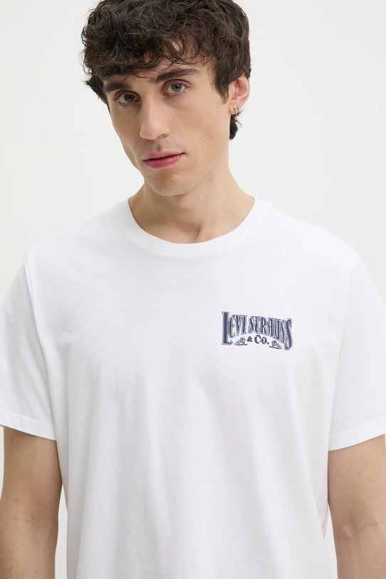 Хлопковая футболка с принтом GRAPHIC CREWNECK TEE Levi'S, белый — фото 3