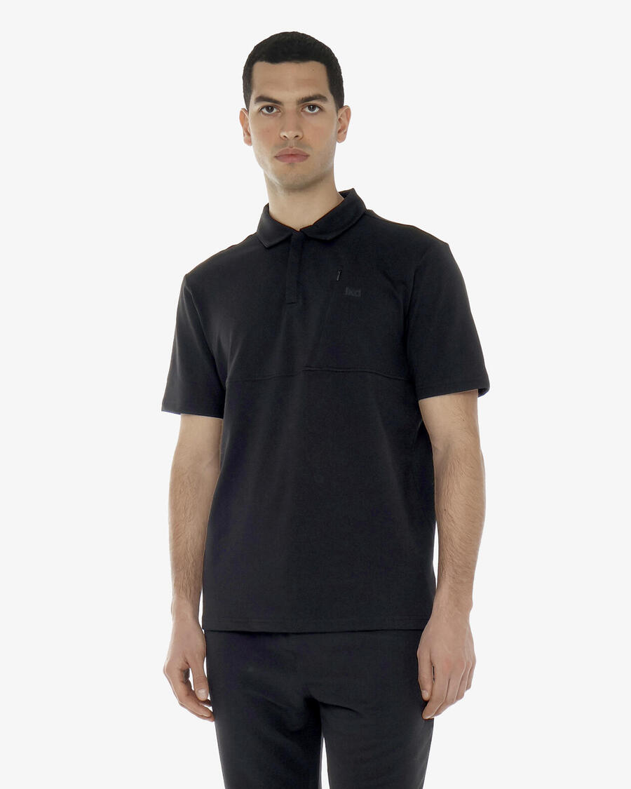 

JAKED Черная мужская рубашка-поло из синтетического материала для фитнеса