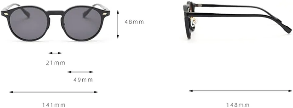 

Солнцезащитные очки в стиле ретро с поляризацией, мужские, в круглой оправе, легкие, для вождения, женские, винтажные, с защитой от УФ-излучения UV400 VFDHN, Black