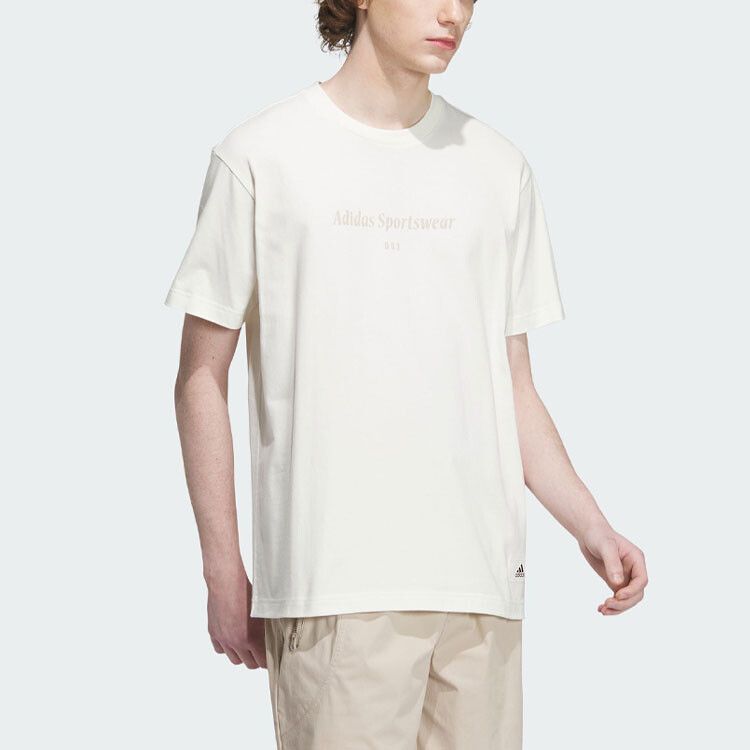 Футболка Lounge мужская Off White Adidas, цвет Jade White — фото 4