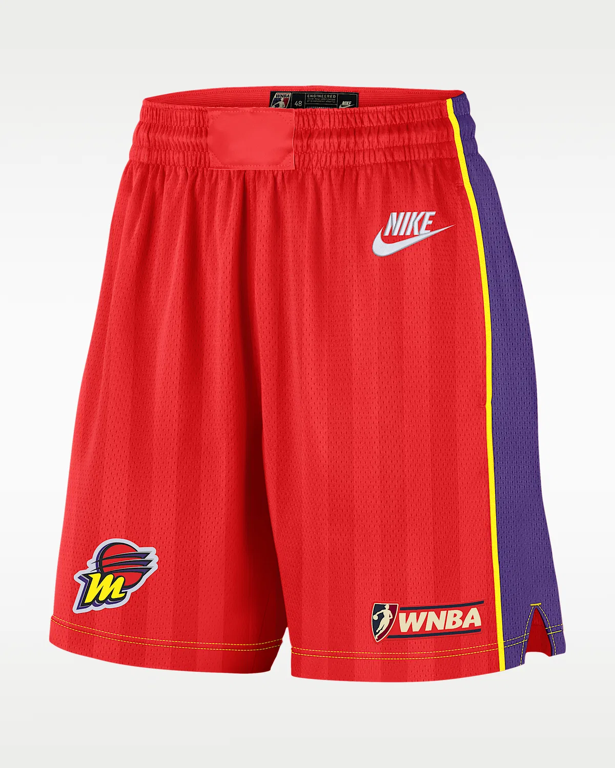 Nike Women's Dri-FIT Victory шорты до колена Phoenix Mercury Court Origins, Chile Red/Field Purple/Opti Yellow