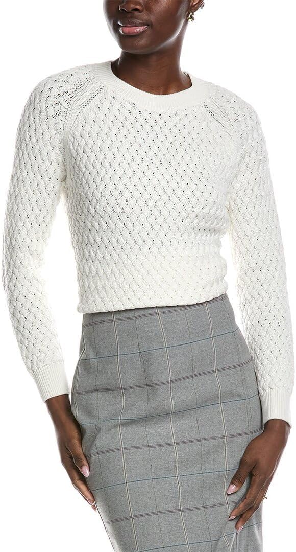 

BOSS Женский свитер Fino Woven Cotton Relaxed Fit, Oat Milk