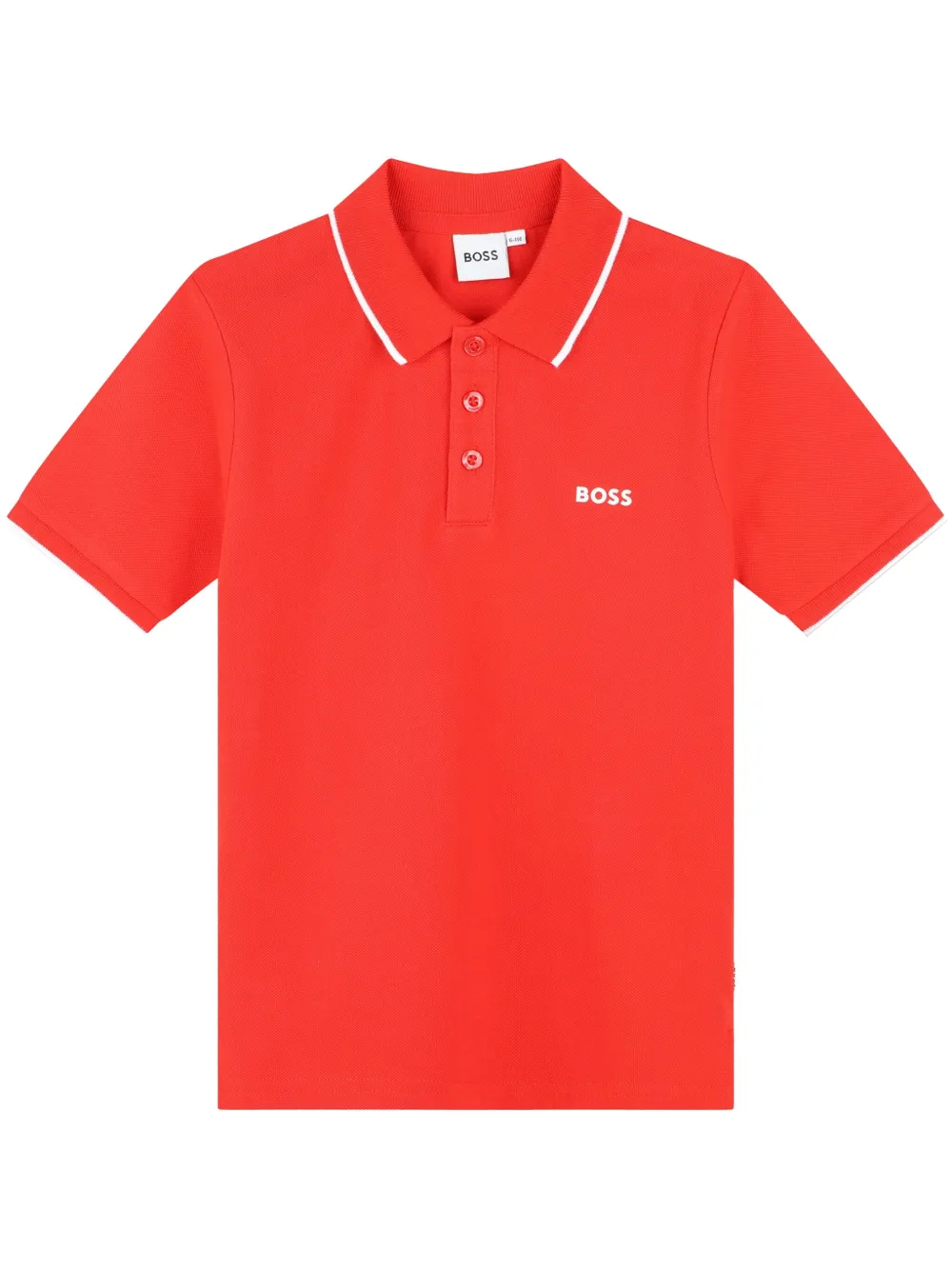 

Рубашка поло с логотипом BOSS Kidswear, красный