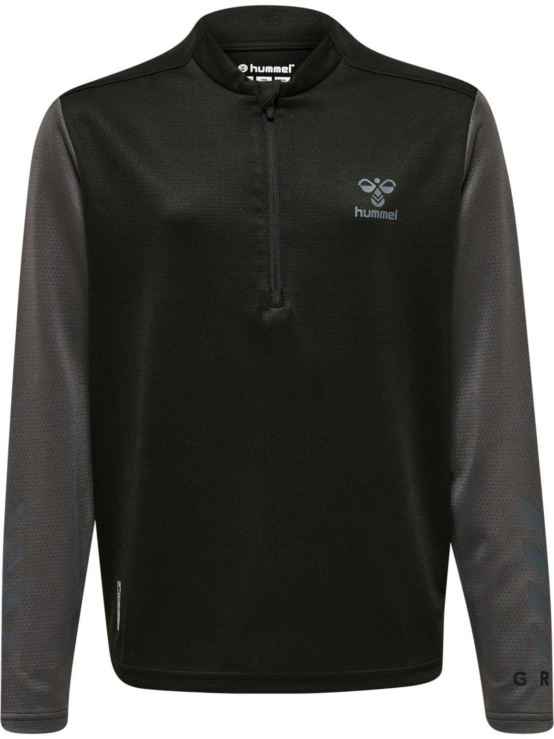 

Толстовка Hummel Mit Kurzem Reißverschluss Hmlongrid 1/2 Zip Poly Sweat Kids, черный/кованое железо