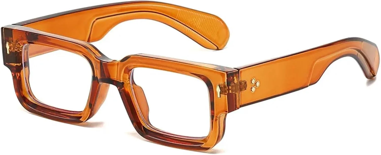 

Ретро солнцезащитные очки для женщин и мужчин в винтажном стиле, с маленькой толстой оправой, солнцезащитные очки с защитой от УФ-излучения UV400 TVTBBVV, Tea Clear