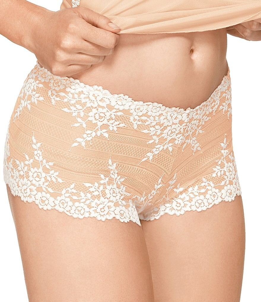 

Короткие трусики для мальчиков Wacoal Embrace Lace, бежевый