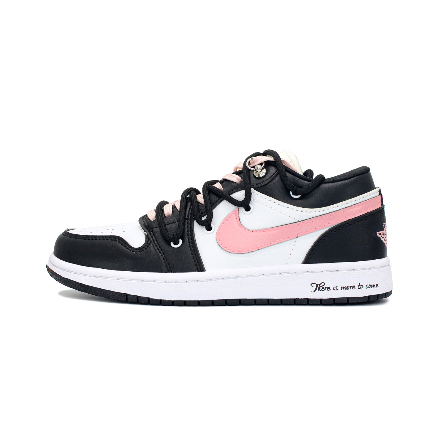 

Кроссовки Air JORDAN 1 Vintage Basketball Shoes Women's Low-Top Black Pink, черный/розовый