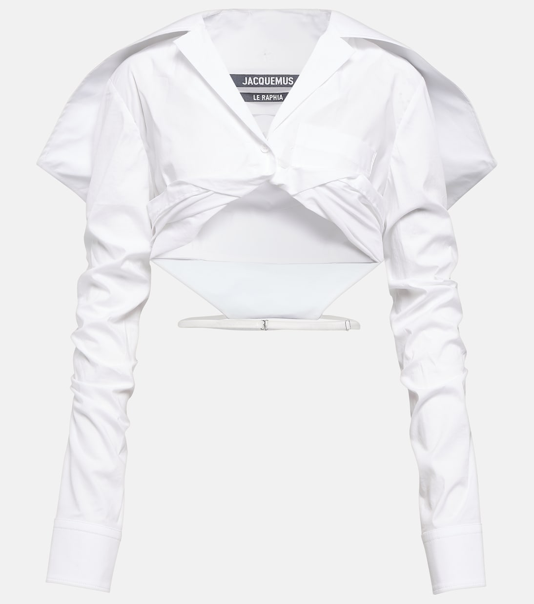 

Укороченная хлопковая рубашка La Chemise Meio Jacquemus, белый
