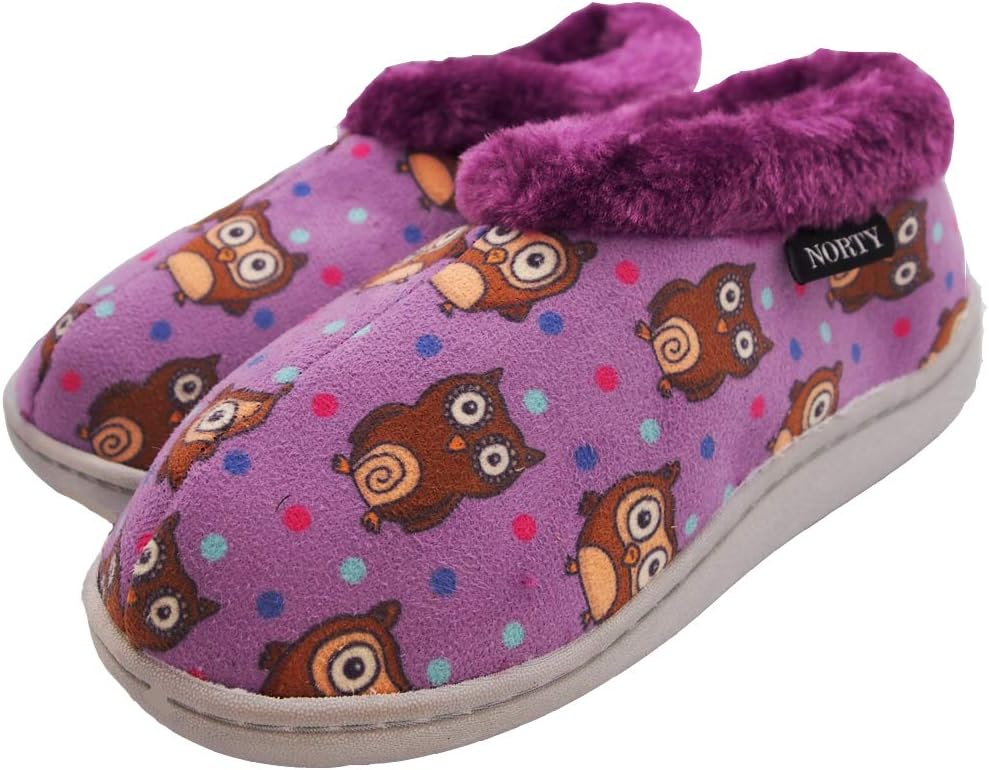 

NORTY - тапочки для маленьких детей и подростков, девочек, с флисовой подкладкой и стелькой из пены с эффектом памяти, для дома, фиолетовый