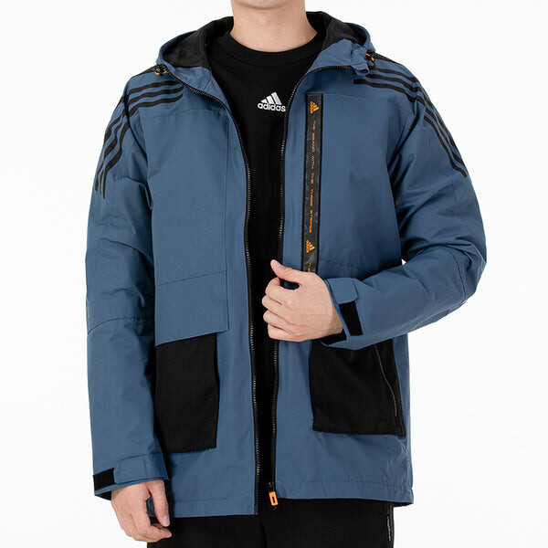 Куртка adidas Th 99 Comm Wvjk hooded Zipper Cardigan Jacket Blue, синий — фото 3