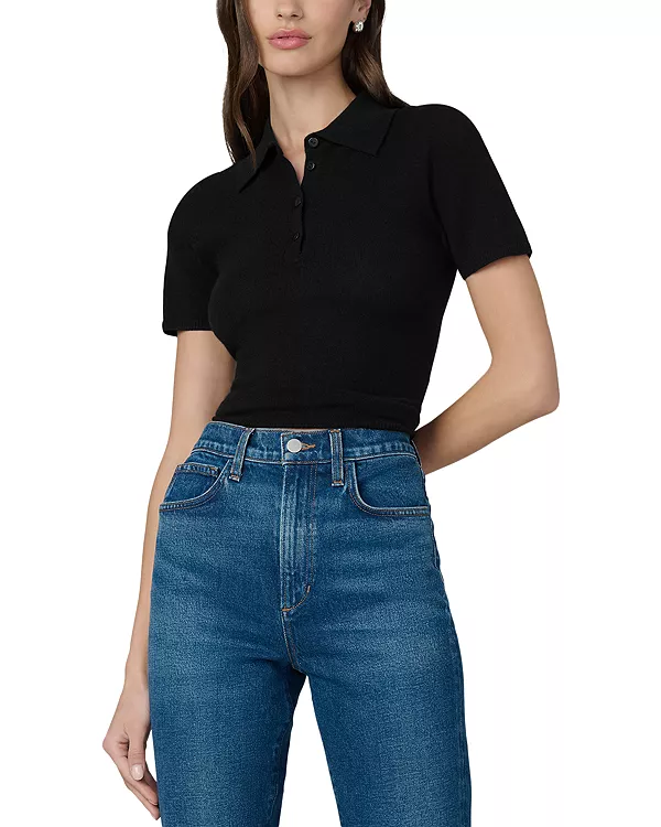 

Кашемировый поло с коротким рукавом Joe'S Jeans, черный