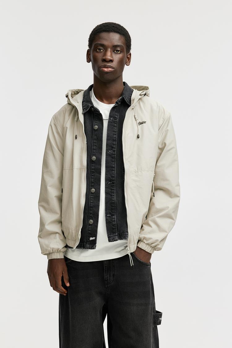 

Плащ с капюшоном Pull And Bear, серый