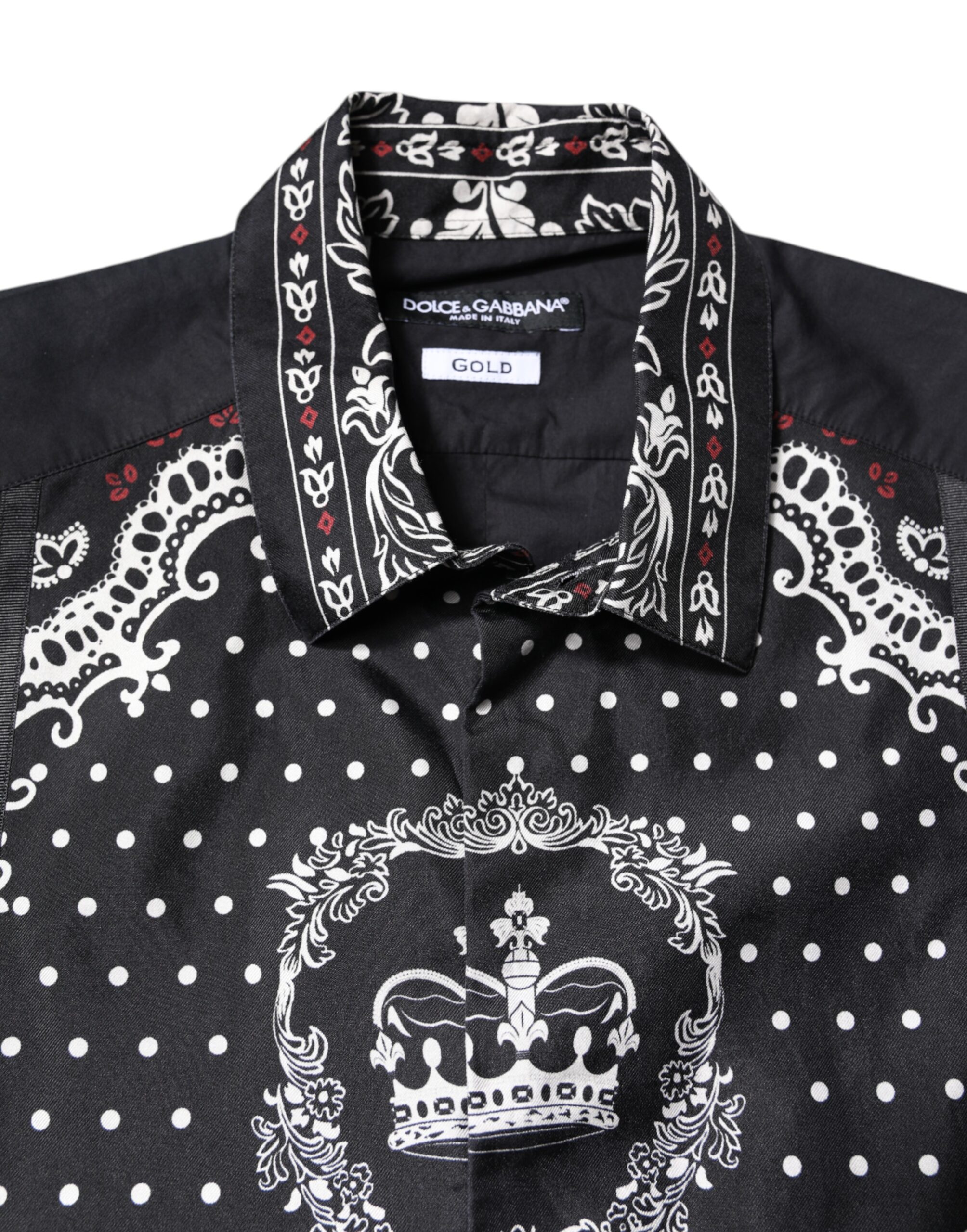 Черно-белая бандана GOLD официальная рубашка Dolce & Gabbana, черный/белый — фото 4