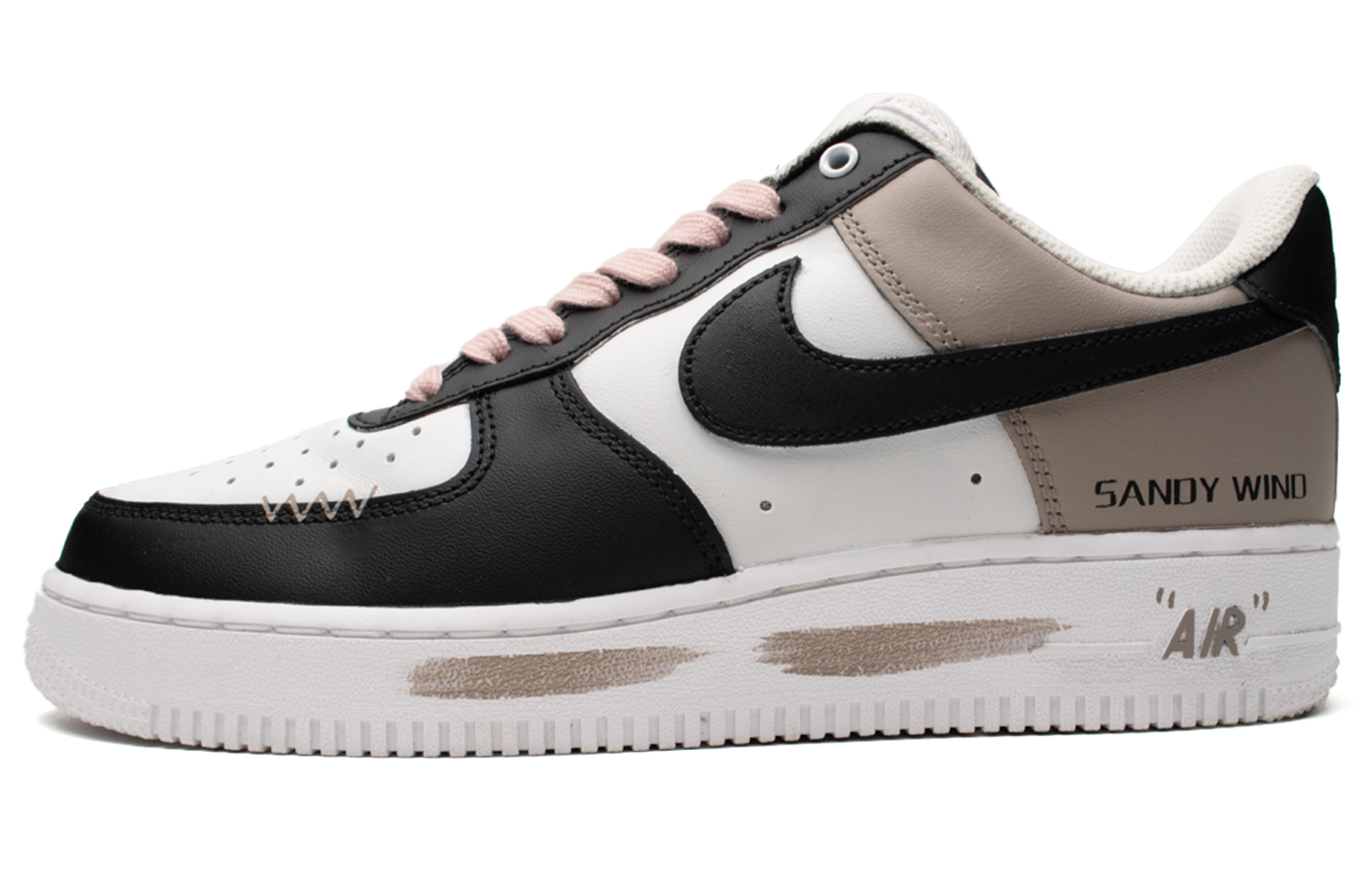 Nike Кроссовки Air Force 1 Low Mocha No. 1 с противоскользящим покрытием, низкие, для скейтбординга, унисекс, черные, белые