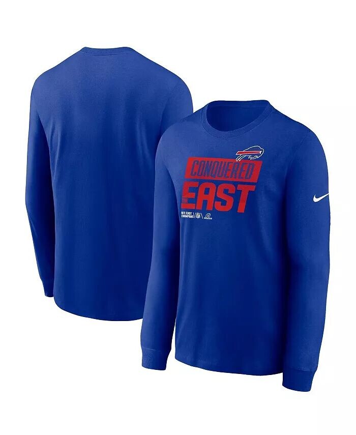 

Мужская футболка с длинным рукавом Royal Buffalo Bills 2022 AFC East Division Champions Locker Room Trophy Collection Nike