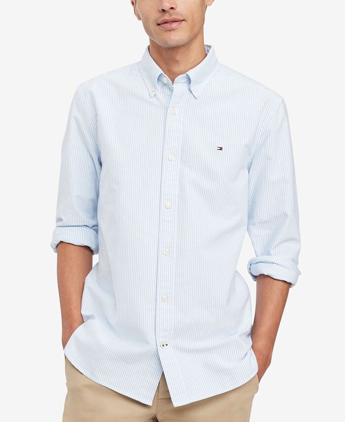 

Мужская рубашка в полоску New England Tommy Hilfiger, синий