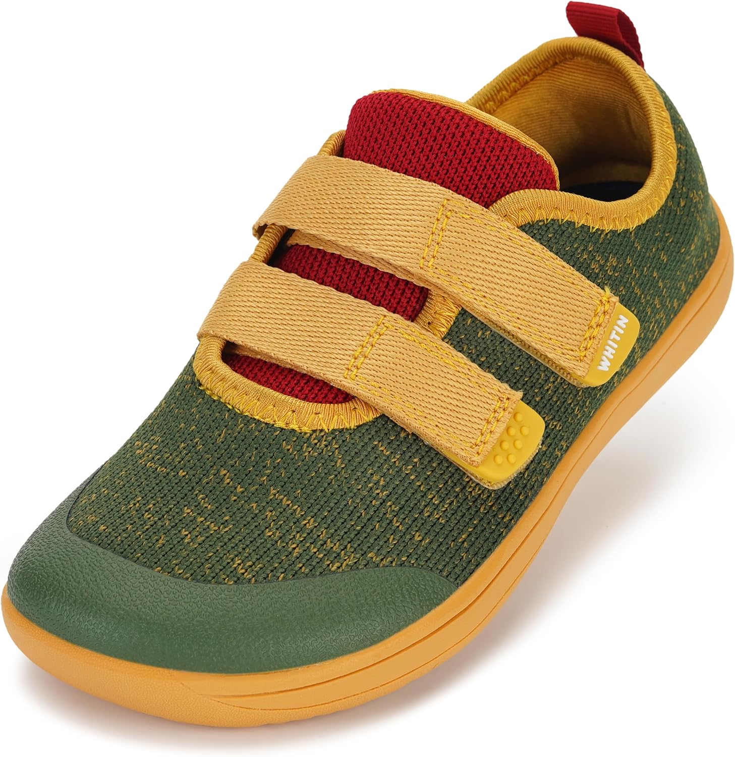 

Детские кроссовки WHITIN для малышей/детей младшего возраста с широкой колодкой, Минималистичные кроссовки для мальчиков/девочек, Подошва без перепада высоты, Натуральные материалы, учитывающие рост ребенка, желтый