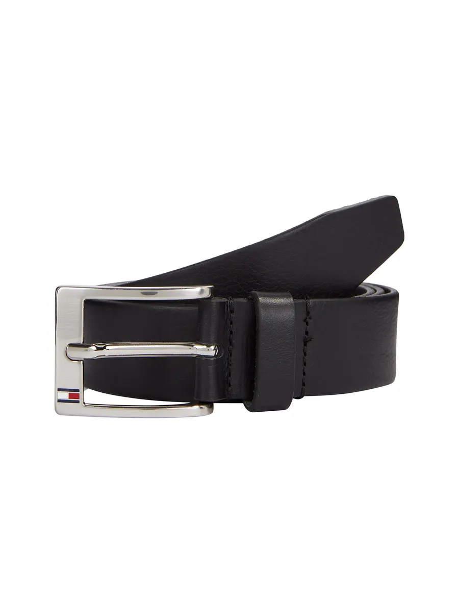

Кожаный ремень Tommy Hilfiger "New Aly Belt" с металлической пряжкой с квадратным логотипом, черный